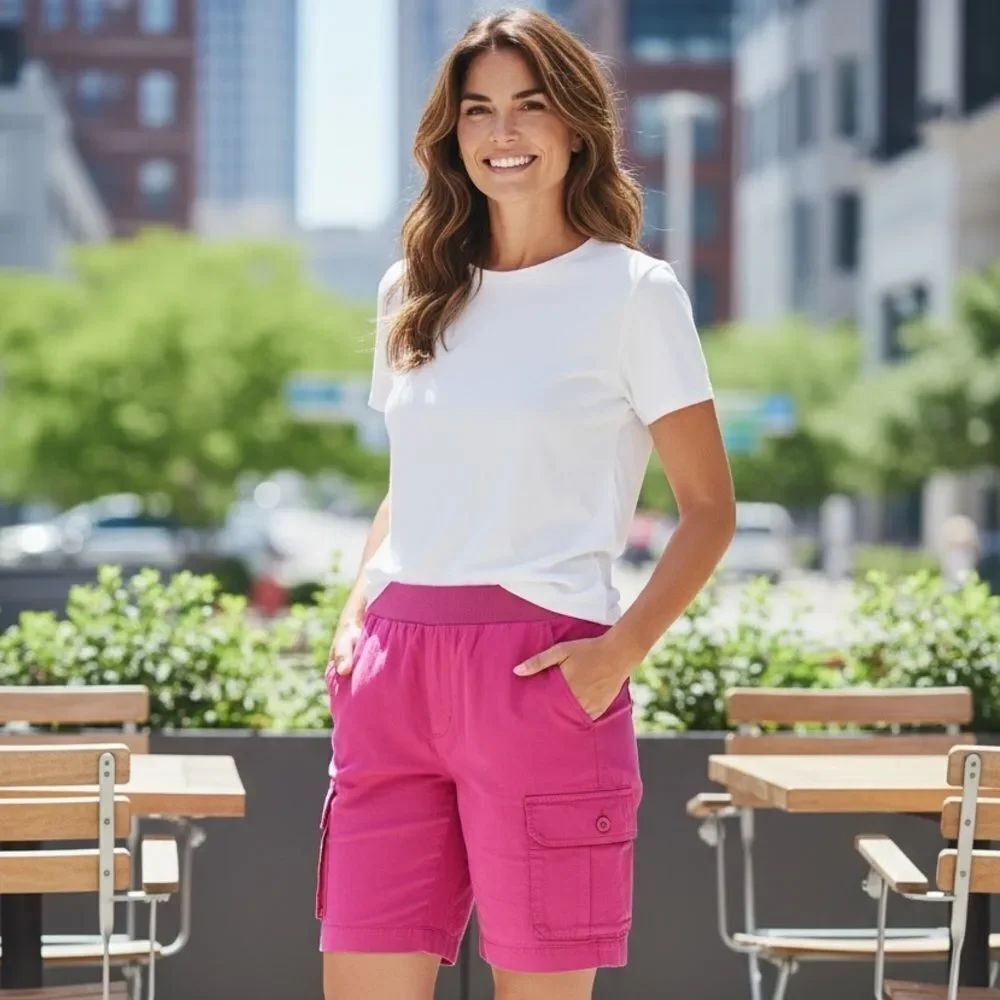 Soft Sorroundings Raspberry Pink Cargo Shorts
